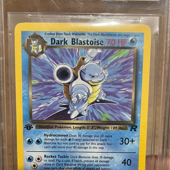 Pokemon Dark Blastoise Trading Card - Blue and Yellow Pokemon Dark Blastoise Trading Card - Blue and Yellow